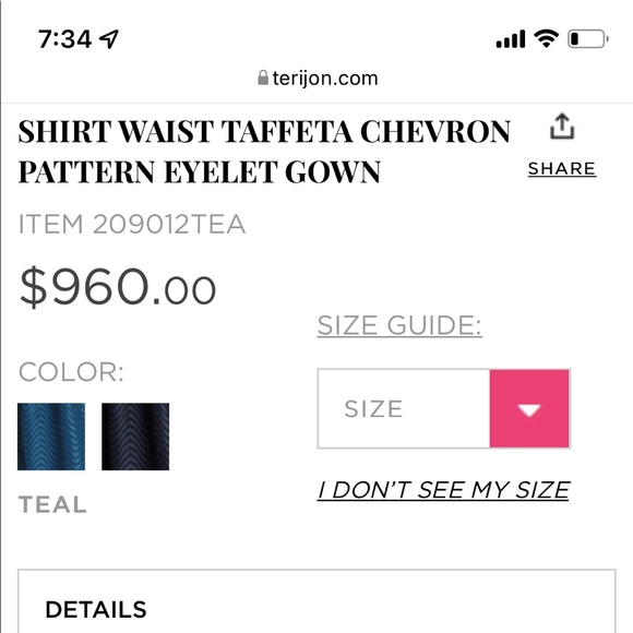 Teri Jon gown Teal SZ 10 NWT- mother of the bride/groom black tie/charity event - Picture 7 of 13